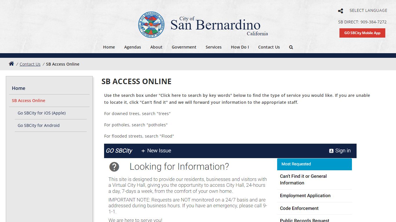 SB Access Online - City of San Bernardino